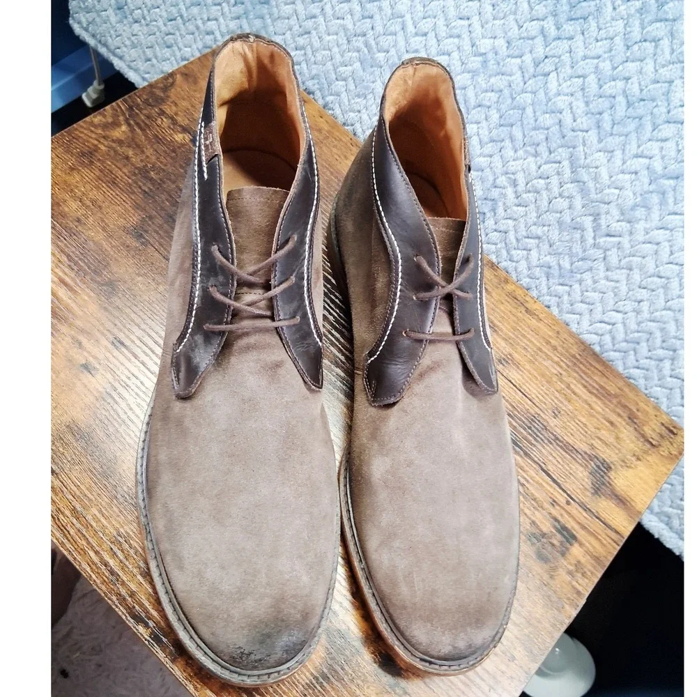 7 For All Mankind Mens Brown Suede Leather Chukka Boots SJ400111 Size 13 US